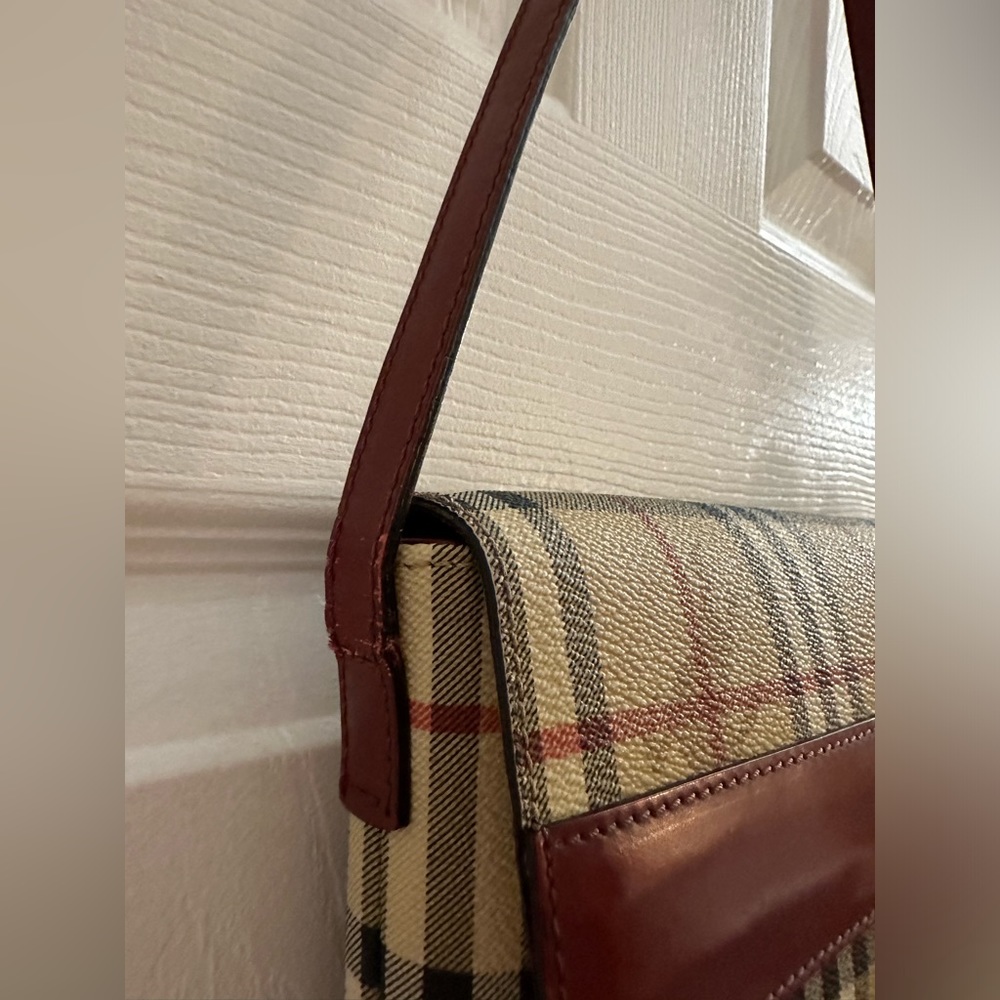 Burberry Haymarket Nova Check Coated Canvas And Leather Small Shoulder Bag - Picture 2 of 8